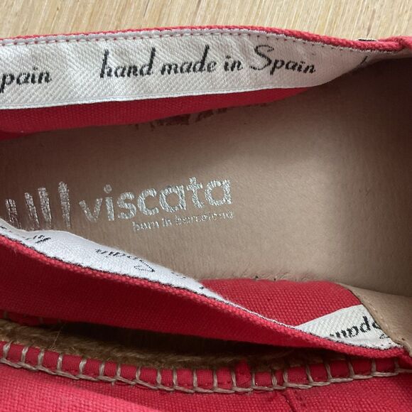 Viscata Red Canvas Slip On Espadrille Limited Edition Flats Size 44 (9.5 US) - Picture 3 of 11